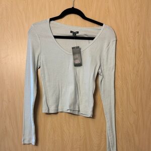 NWT | Wild Fable | Women’s Light Blue/Green Long Sleeve V-Neck Top | Size Small